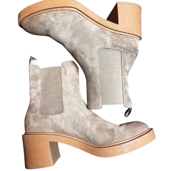 Dolce Vita Gage Crepe Gore Suede Chunky Block Heel Ankle Boot Size 9 M - Picture 9 of 16